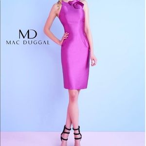 Mac Duggal Fuchsia Midi Dress